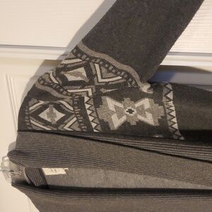 Aztec Pattern Long Cardigan Sweater Sz Med